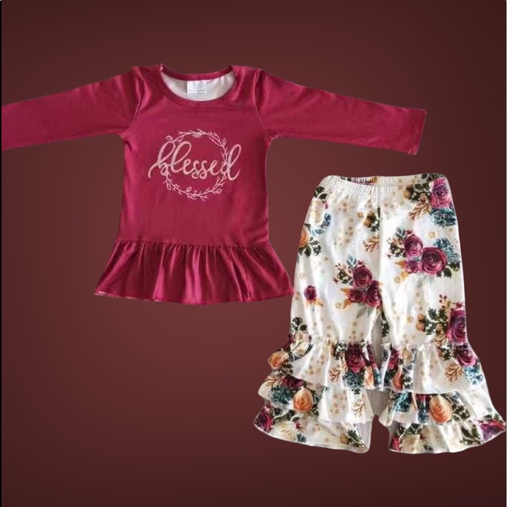 Baby 12-18 Months Blessed Shirt w/Ruffle Pants